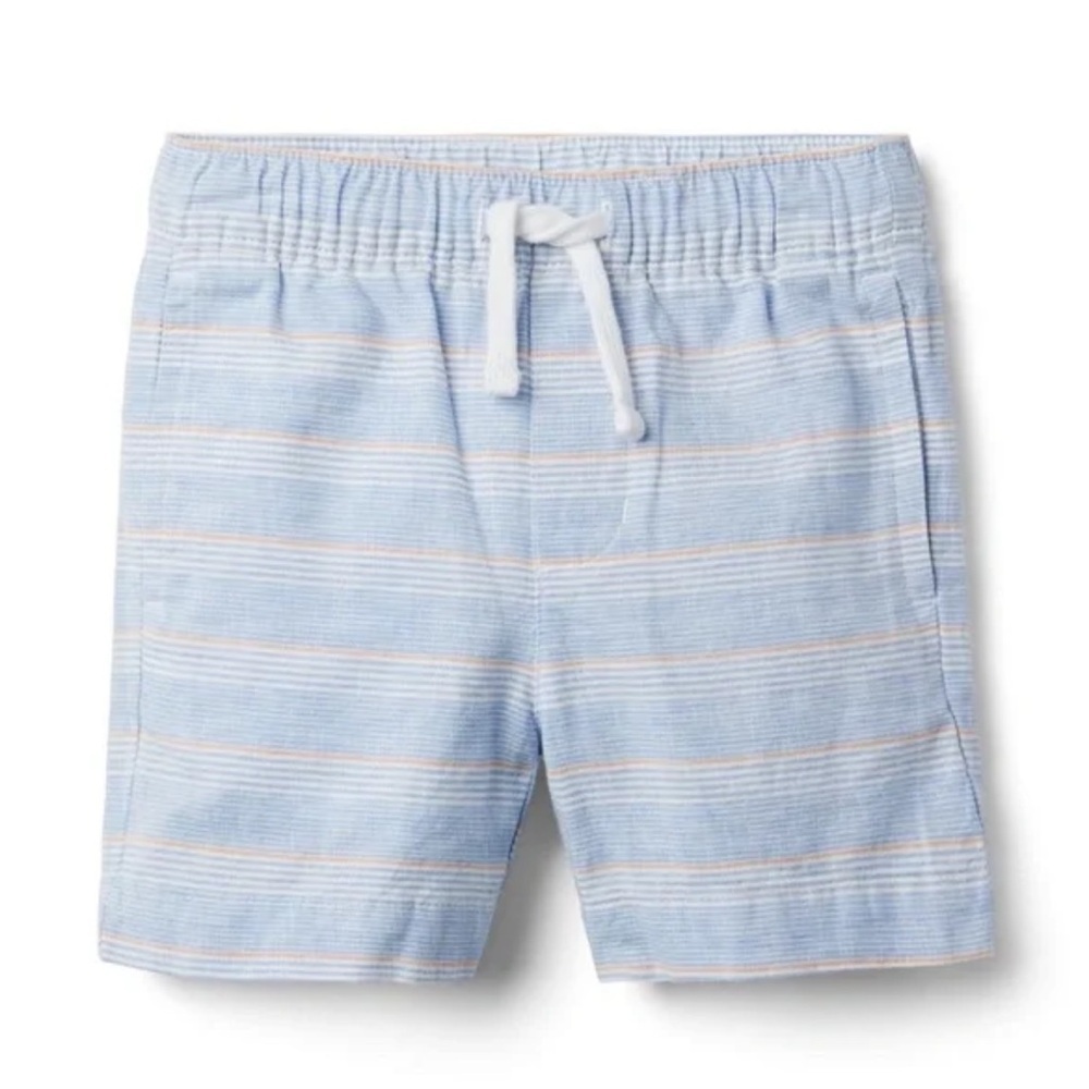 • Janie and Jack • Boys Striped Linen Cotton Shorts
Blue 6